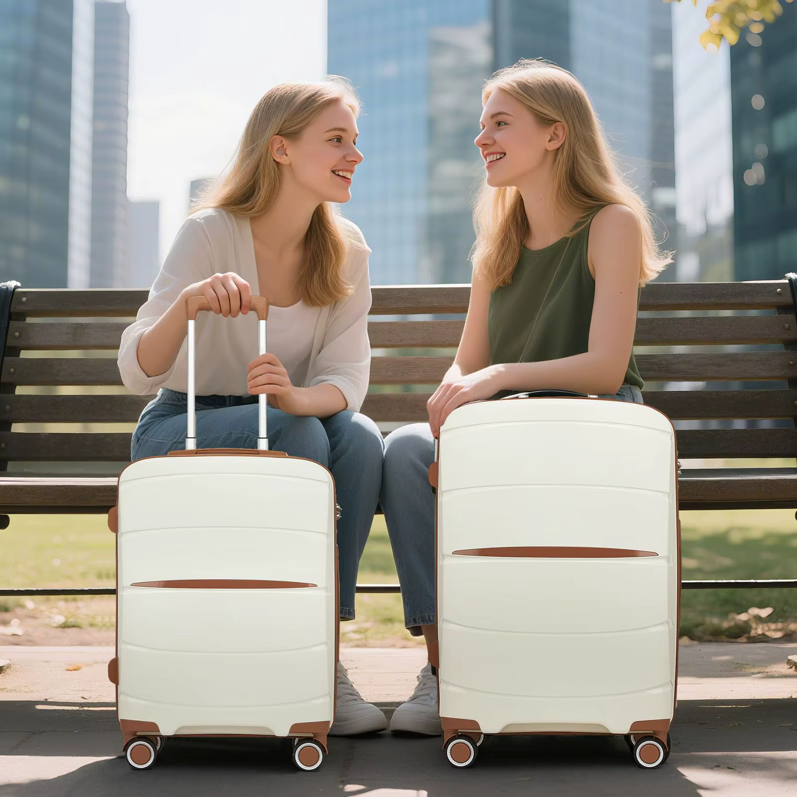 S/M/L KONO valise à main légère en polypropylène 4 roues Spinner chariot rigide et serrure TSA