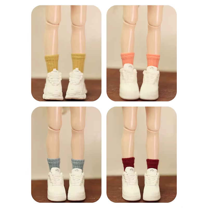 Une paire de chaussettes pour poupée Blyth, chaussettes courtes de couleur bonbon, accessoires pour 