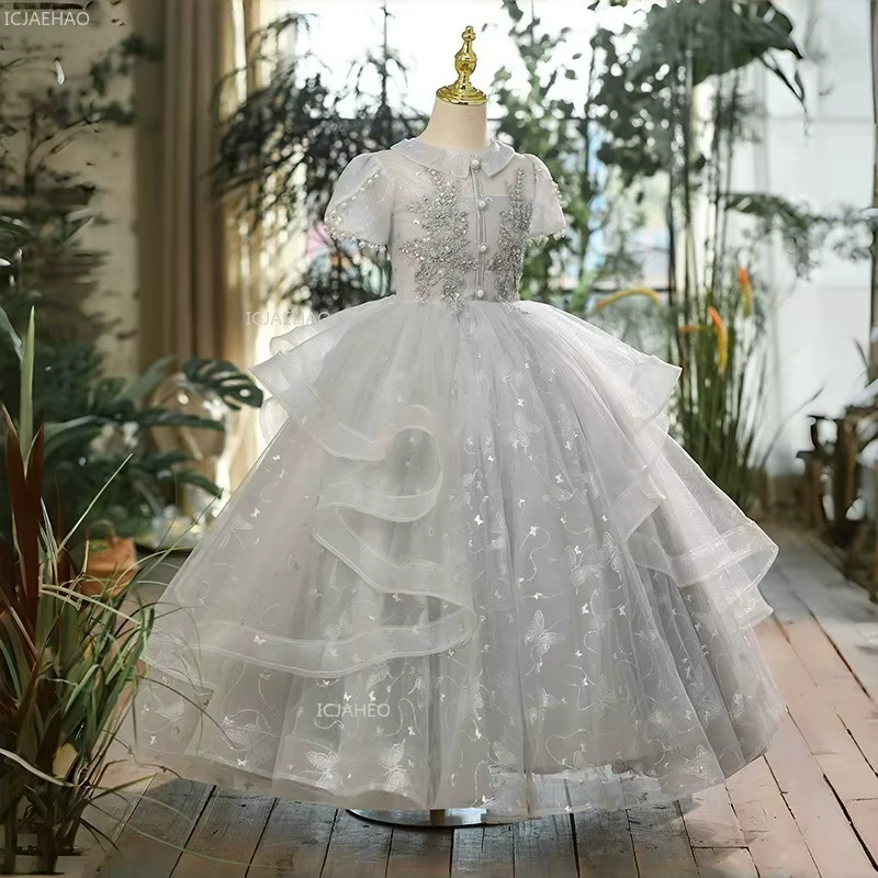Robe de princesse pour filles, idéale pour anniversaire d'enfants, spectacle de piano, soirée, ou co