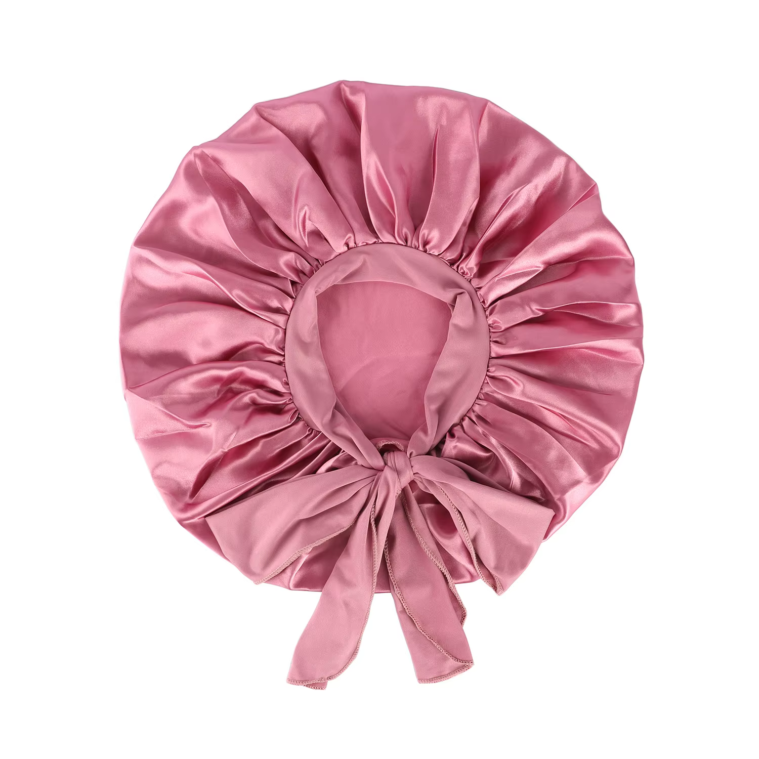 Grand Bonnet en Satin pour femmes, Bonnet de nuit soyeux avec bandeau à nouer extensible, bonnet de 