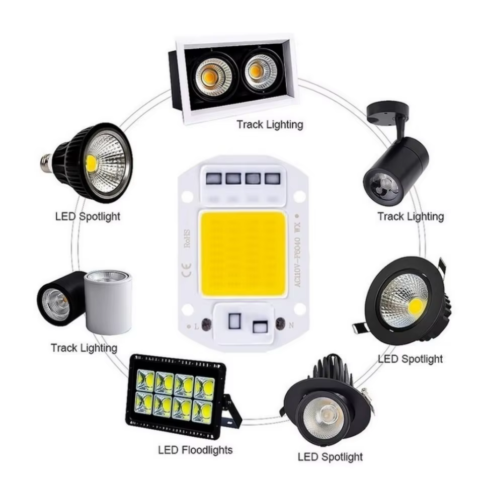 LED COB lampe perle 20W 30W 50W 220V IP65 IC intelligent pas besoin de pilote bricolage projecteur L