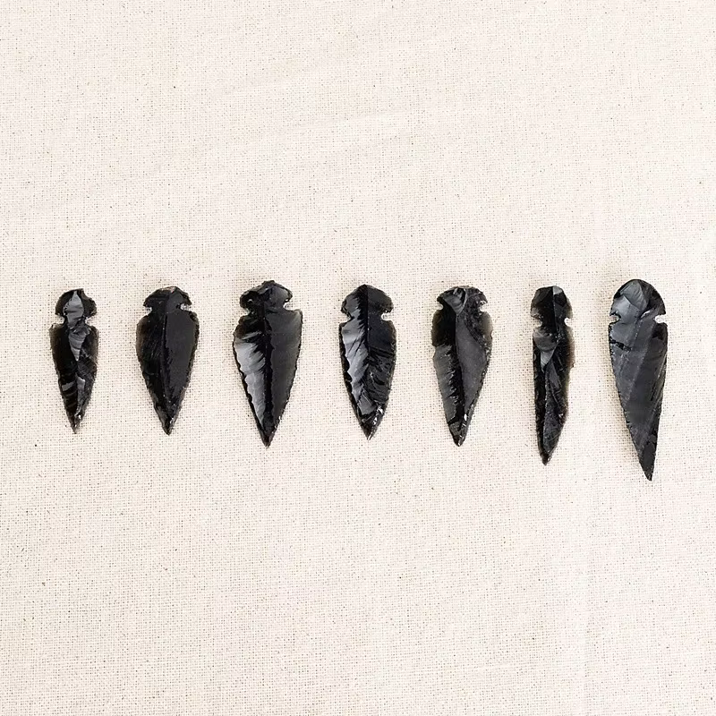 Quartz obsidienne en forme de flèche naturelle, 3 pièces, cristal d'esprit maléfique, décoration de