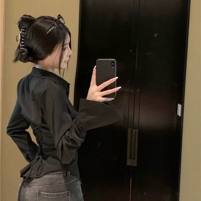 Gidyq mode femmes chemises de pansement coréen tout Match Streetwear femme mince Blouse printemps dé