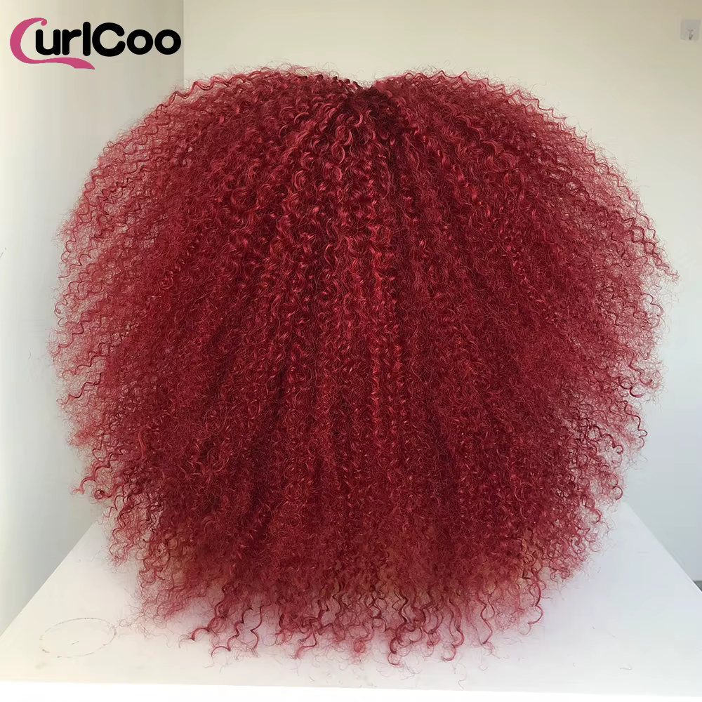 Perruque bouclée avec frange, perruque Afro bouclée pour femmes noires, perruque longue et moelleuse