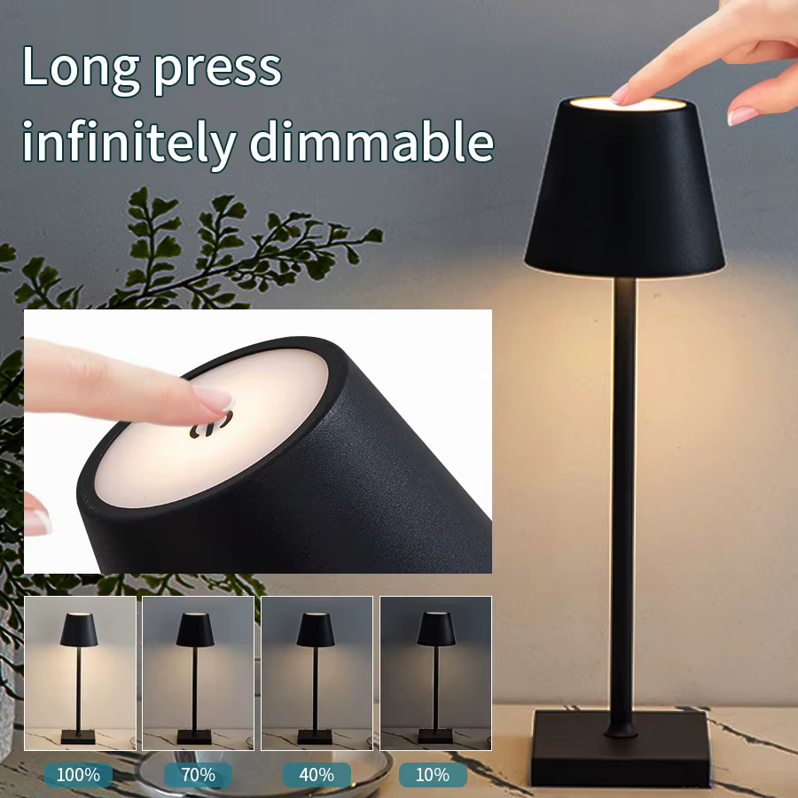 Lampe LED de Table Rechargeable avec Joli Tactile, Éclairage d'Ambiance Décoratif, 3 Intensité Régla