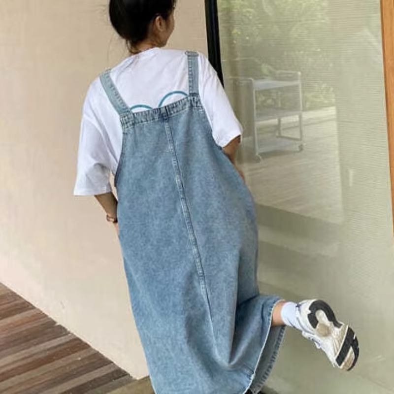 Printemps été Denim robe globale femmes sans manches jean robes mode femme solide Slip décontracté a