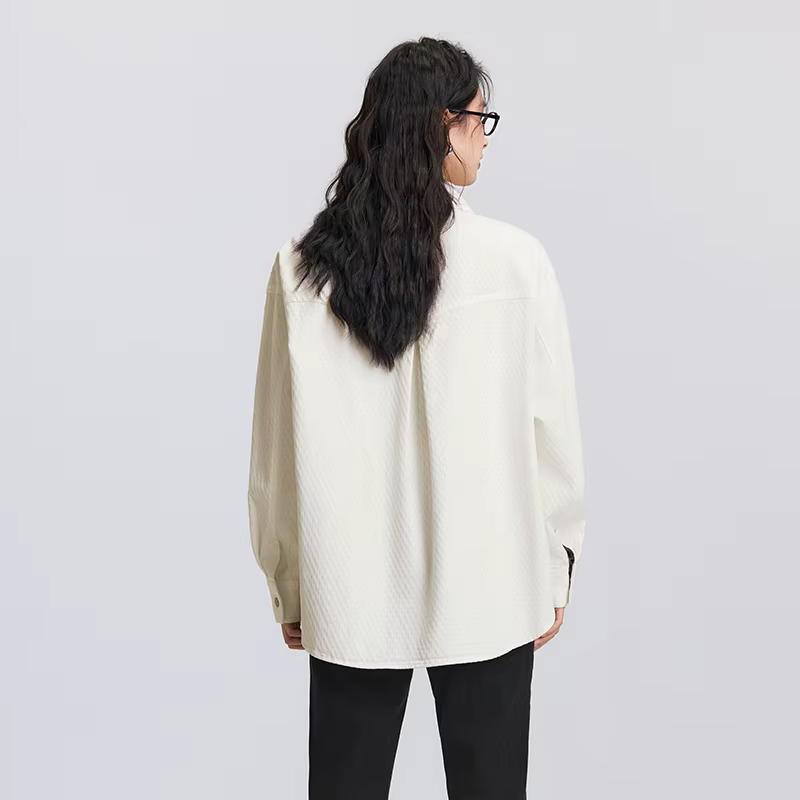 Semir chemise à manches longues femmes mi-longue motif diamant coton 2025 nouveau printemps haut sur