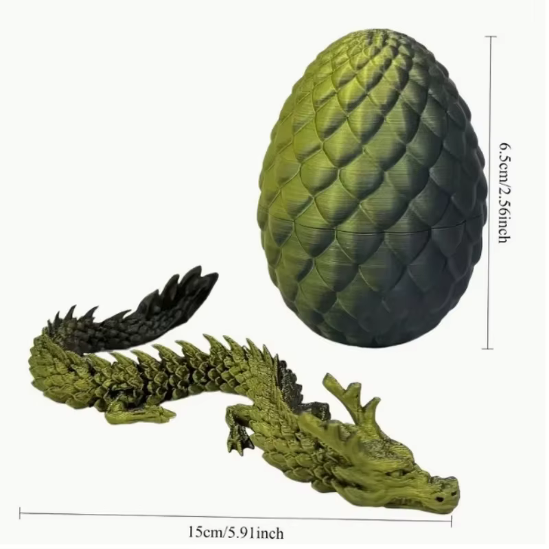 Oeuf Surprise de Dragon chinois 3D, Mini décor articulaire mobile, cadeau de bureau mignon à collect