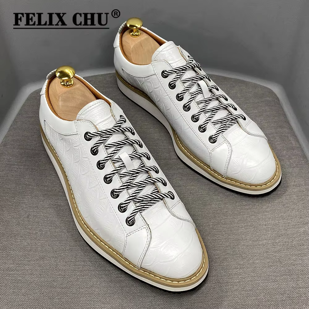Classique hommes chaussures décontractées en cuir véritable à lacets mode baskets marque de luxe All