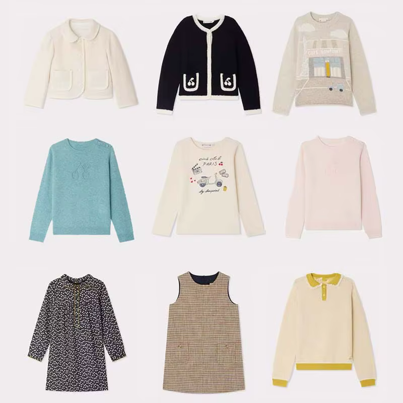 En stock 2025 automne BP bébé filles veste blanche garçons dessin animé pulls manteau chaud pour fil