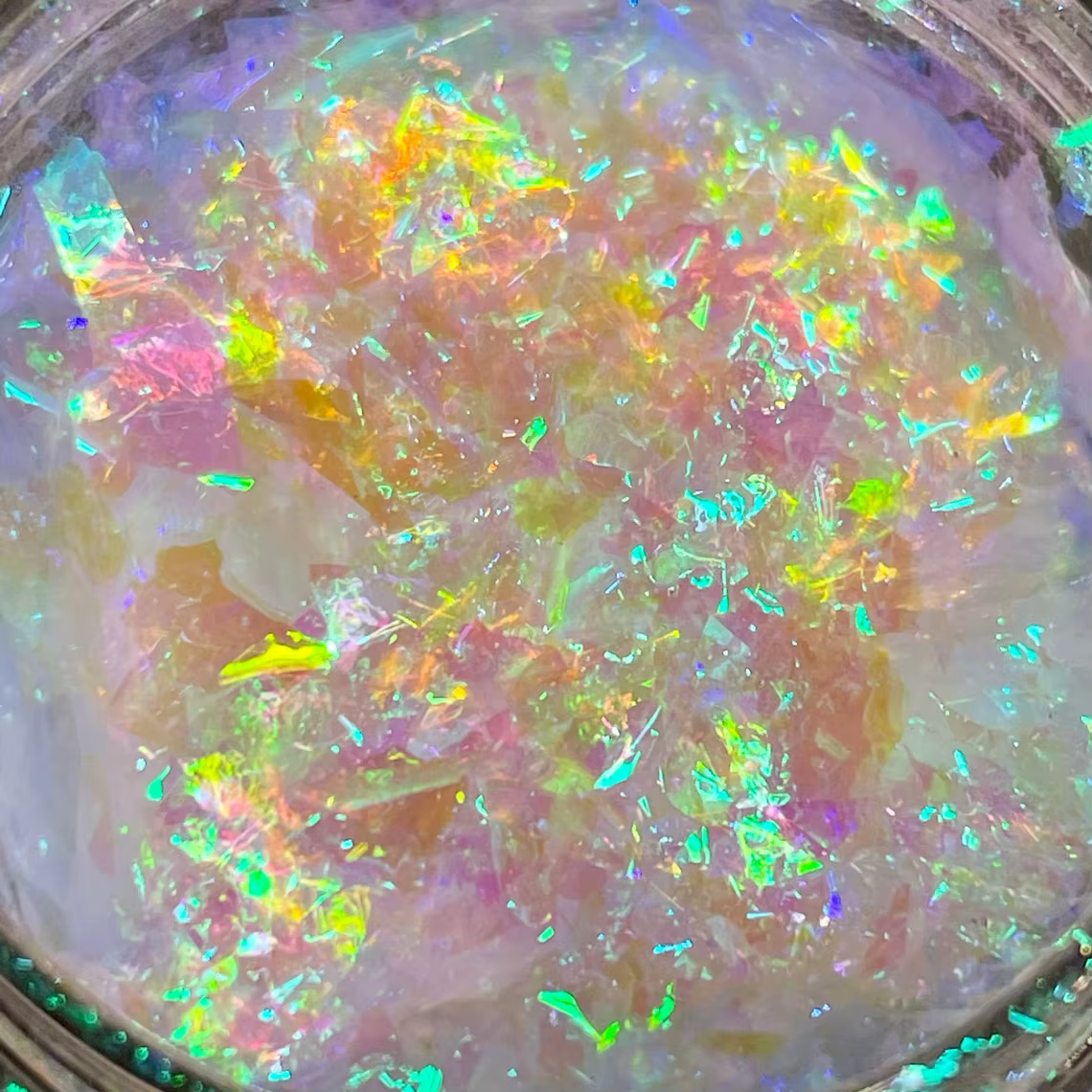 1 pot de paillettes pour ongles Aurora Chameleon Snowflake ultra-fines, irisées, holographiques, opa