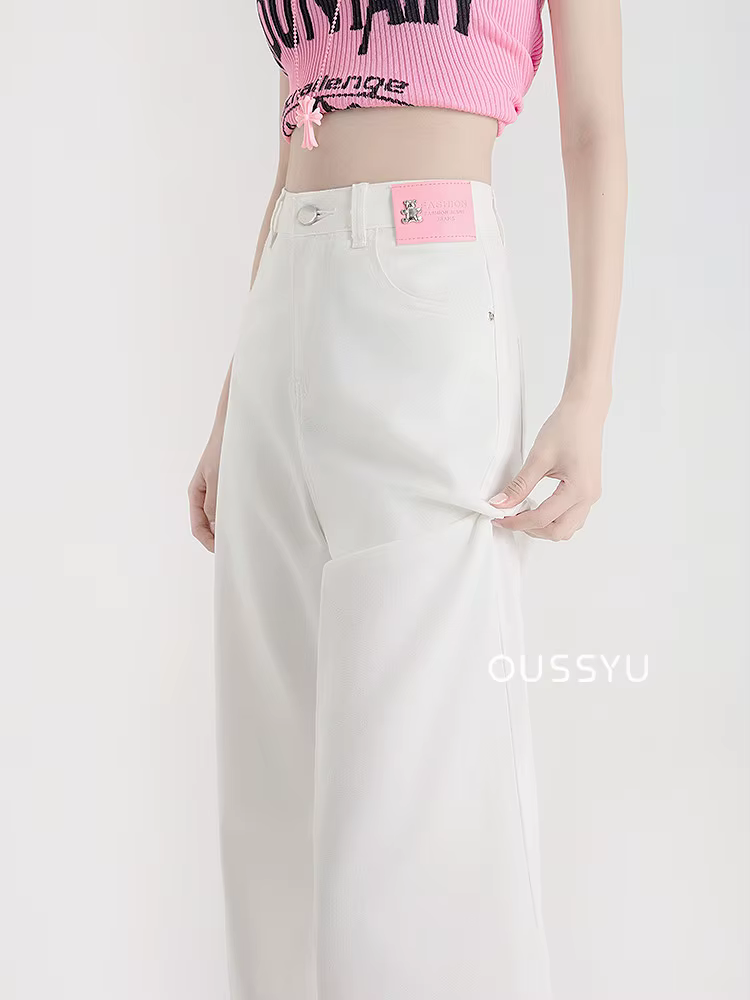 Jean Lyocell doux pour femmes, bleu, kaki, blanc, taille haute, droit, jambes larges, pantalon en De