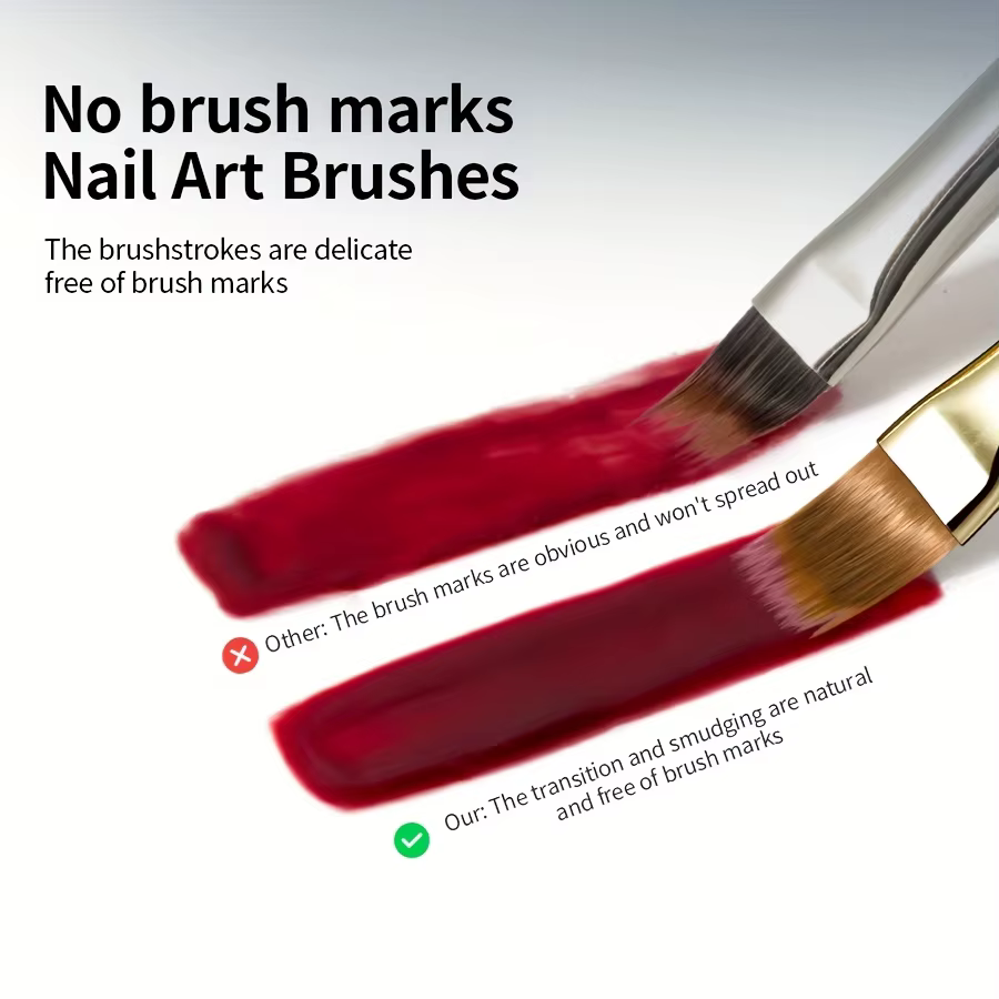 Brosse à ongles à poils larges et souples, 2 pièces, conception dégradée, poignée en acrylique, appl