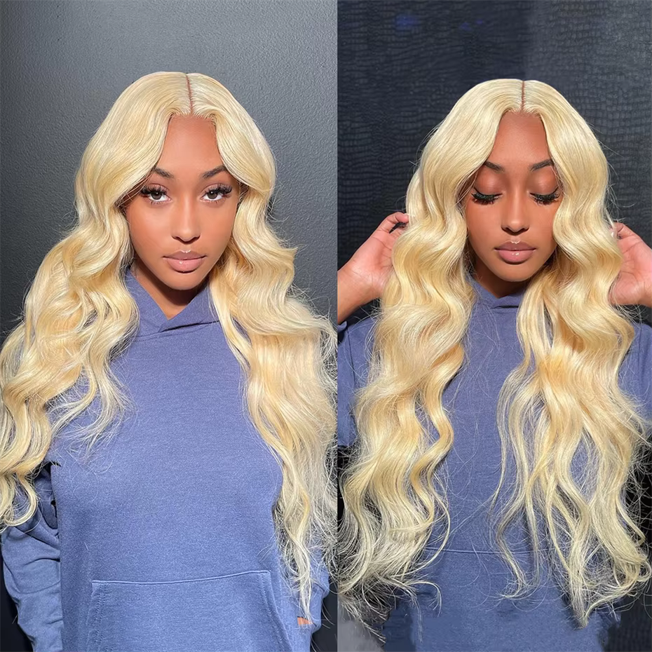 Tissage en Lot Brésilien Naturel Remy Body Wave, Couleur Blond 613, Extensions de Cheveux, 30 32 34