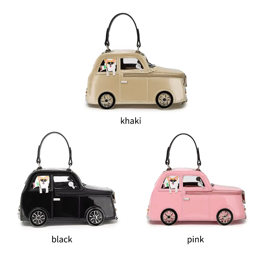 Sac à main en forme de voiture pour femmes, joli sac de personnalité créatif 3D, fourre-tout à la mo