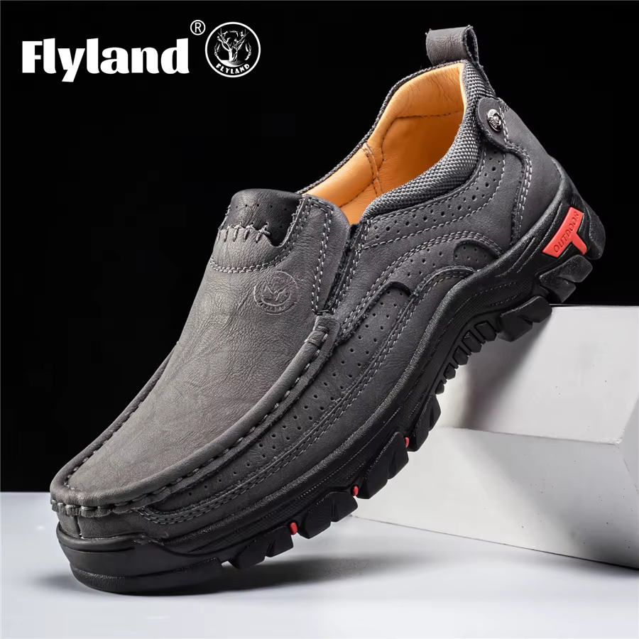 FLYLAND Chaussures habillées pour hommes, chaussures en cuir tendance, chaussures faites à la main p