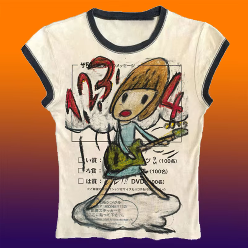Y2K coréen populaire vêtements Emo été bébé T-shirt Streetwear gothique Harajuku graphique esthétiqu