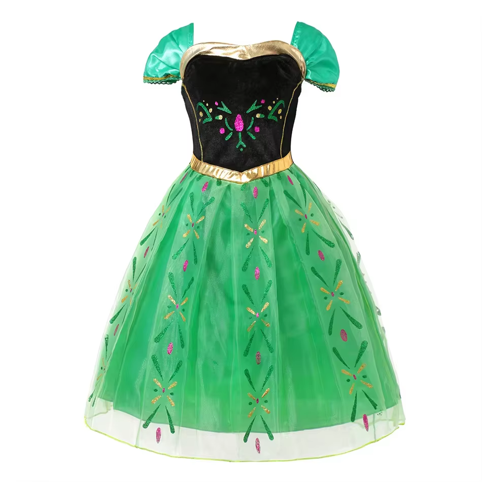 Robe de princesse pour filles, Elsa Anna, blanche-neige, aurore Belle raiponce, pêche, Costume d'hal