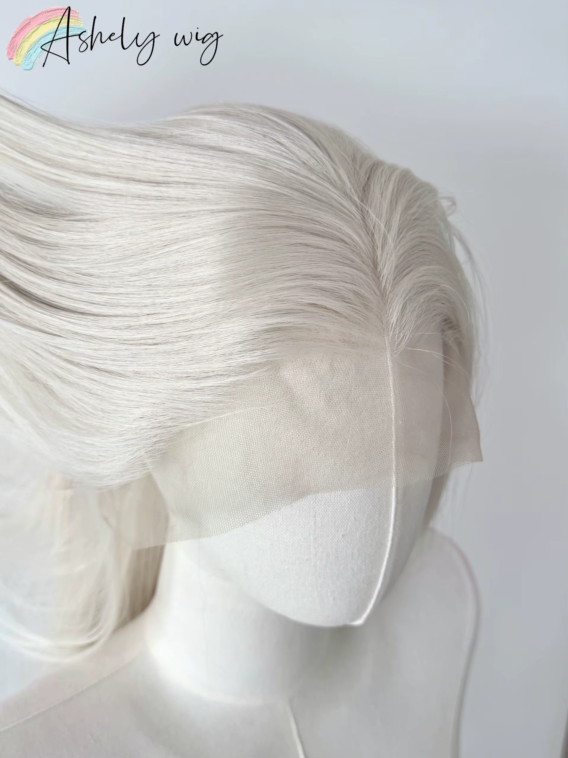 Perruque Lacefront platine 13x4 longue ligne droite perruque avant en dentelle blanche fibres haute 