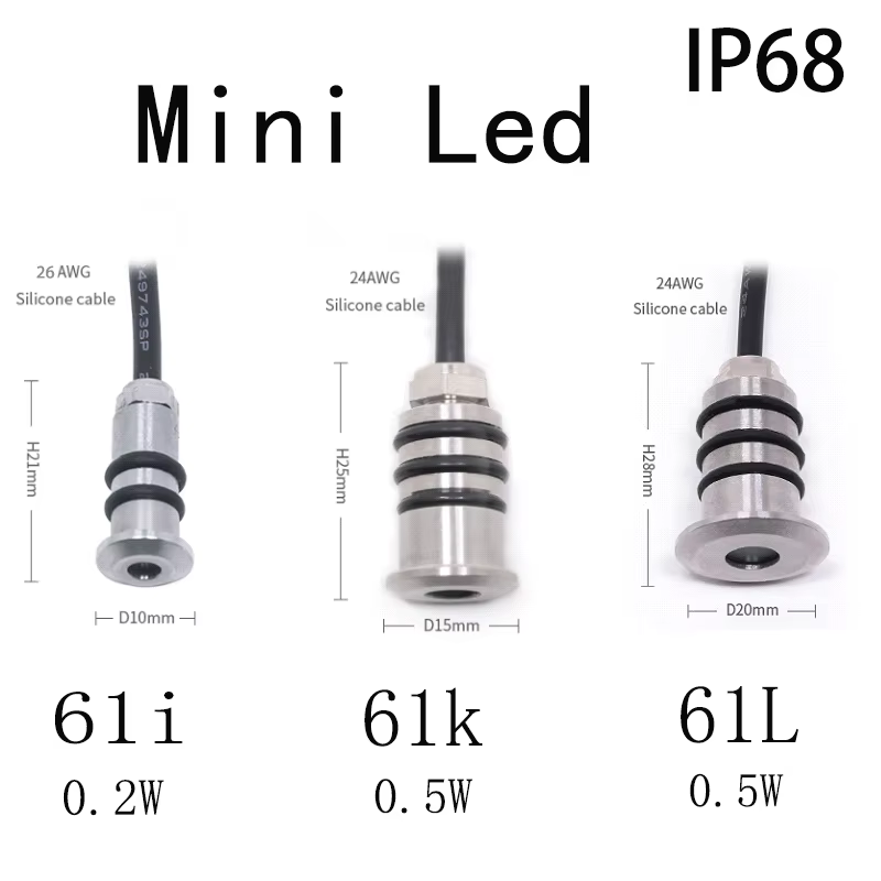 Mini LED 12V 0.5W pont lumière encastré extérieur LED Spot étanche IP68 étape lumière jardin chemin