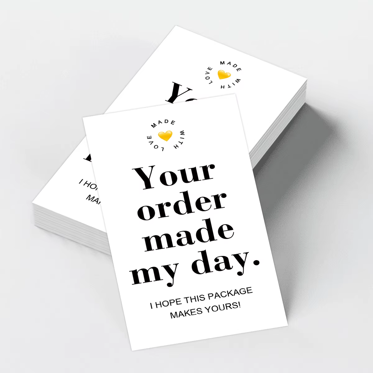 Cartes de remerciement roses, 50 pièces, avec votre commande, message de mon jour, carte d'appréciat