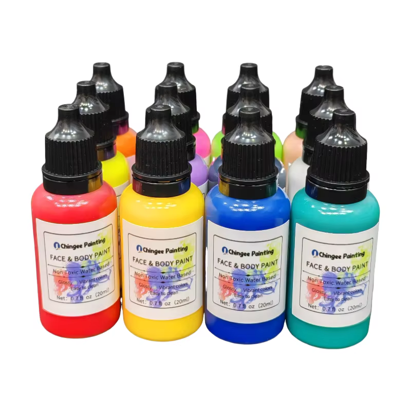 Peinture corporelle professionnelle à base d'eau, 12 pièces, pigment élevé, mélangeable et à séchage