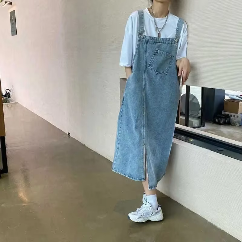 Printemps été Denim robe globale femmes sans manches jean robes mode femme solide Slip décontracté a