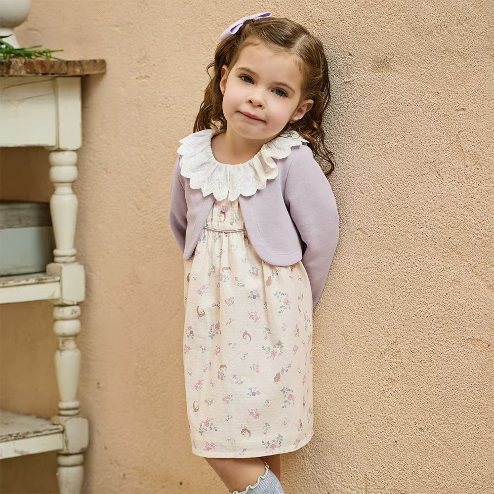 Dave Bella filles robe pull automne printemps coton à manches longues enfants décontracté robe douce
