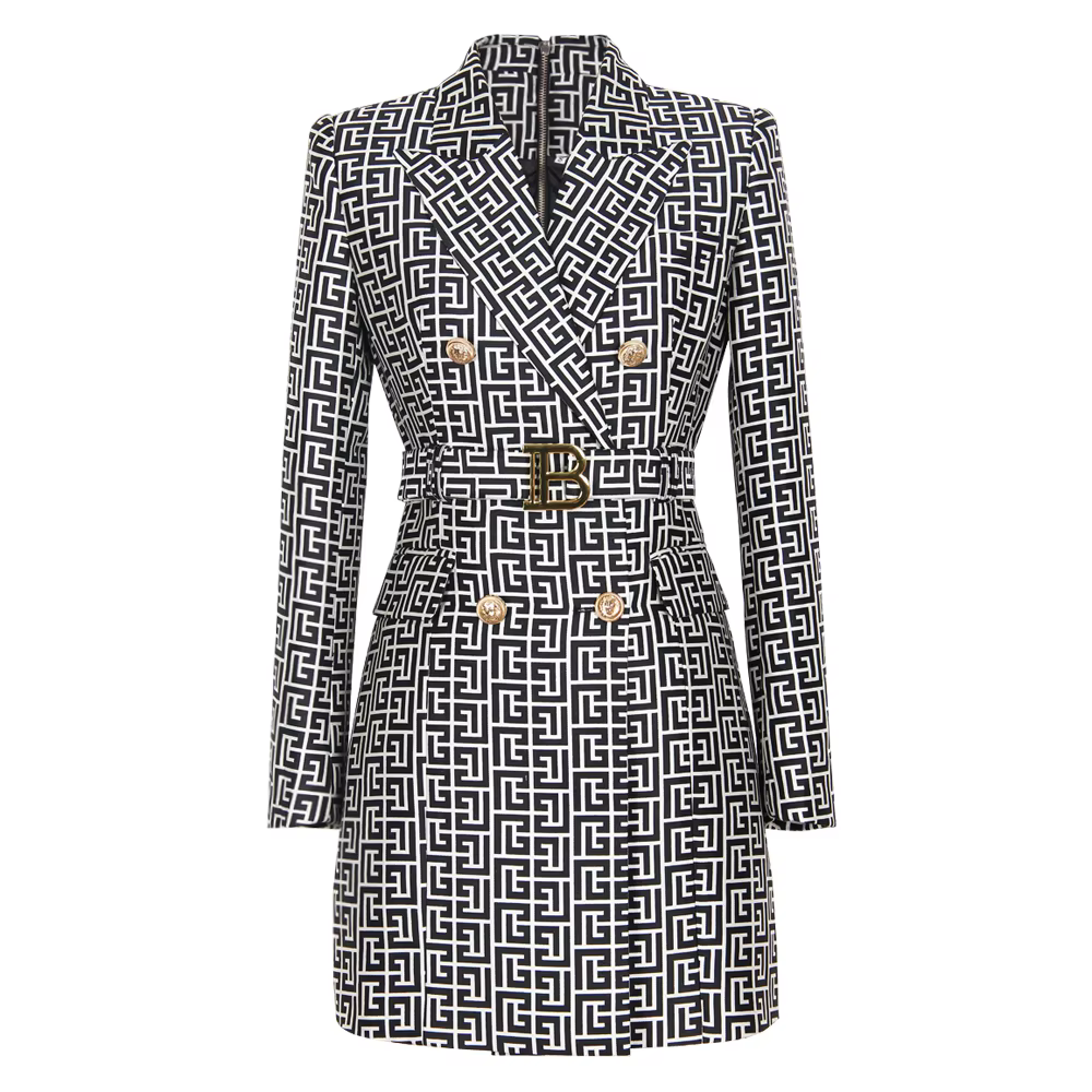 Robe de costume haut de gamme avec col, style européen et N tempérament, de qualité, nouvelle collec