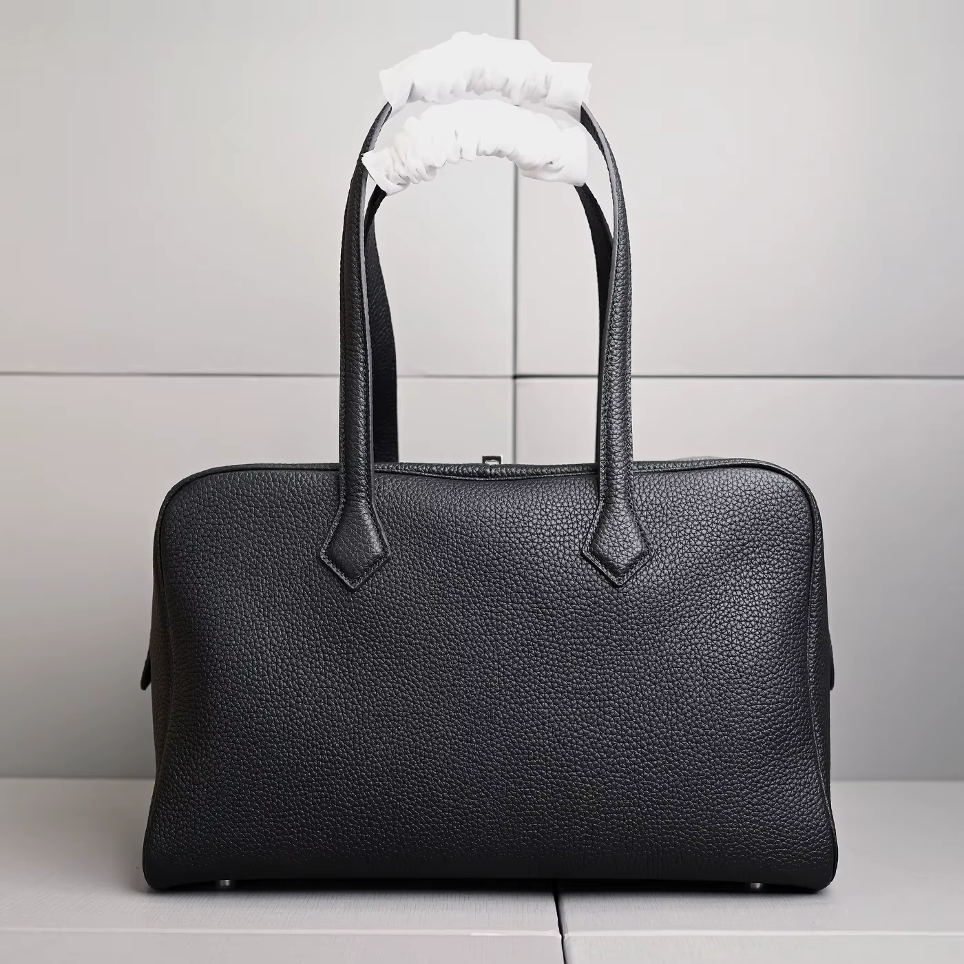 Nouveau Sac à Main en Cuir Véritable 35 cm Grande Capacité en Cuir de Vachette Pleine Fleur pour Fem