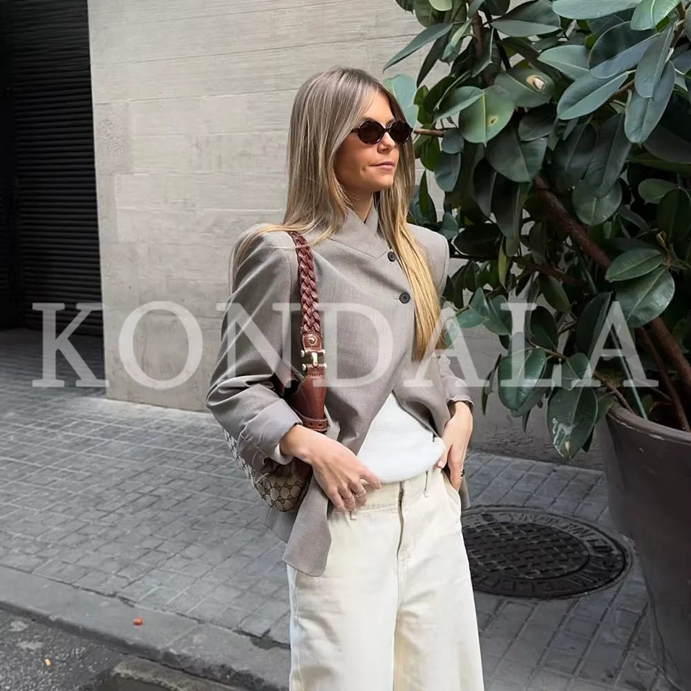 KONDALA 2026 Printemps-Été – Blazers Élégants et Décontractés pour Femmes, Col Semi-Montant, Chic et