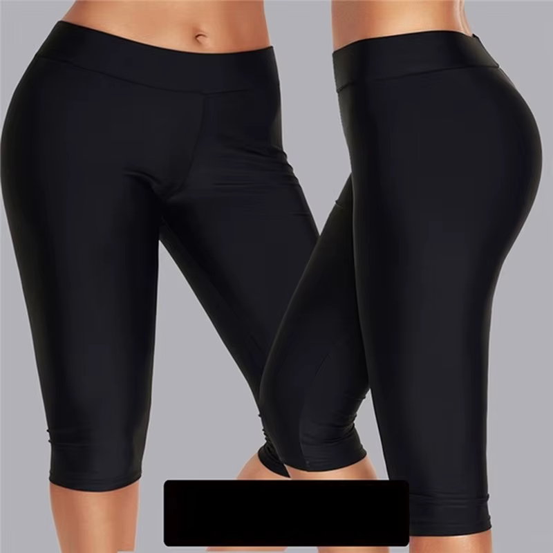 Leggings Capri taille haute pour femmes, sans poches, pantalons de Yoga, pantalons Capri d'entraînem