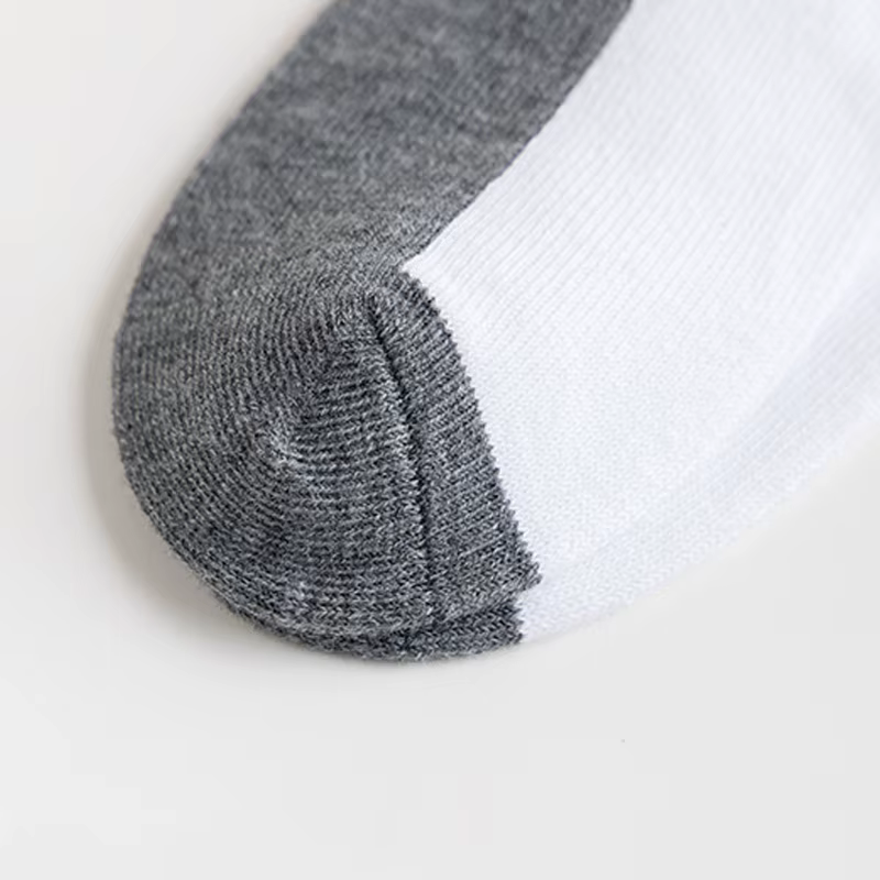 12 paires de chaussettes courtes basique pour enfants - design blanc et gris, respirantes - adaptées