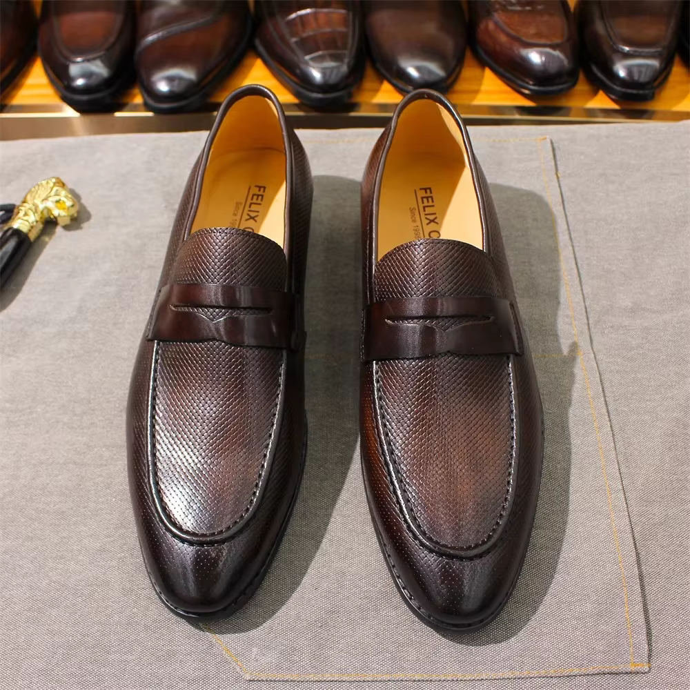 Mocassins confortables en cuir véritable, chaussures décontractées avec semelle en caoutchouc pour h