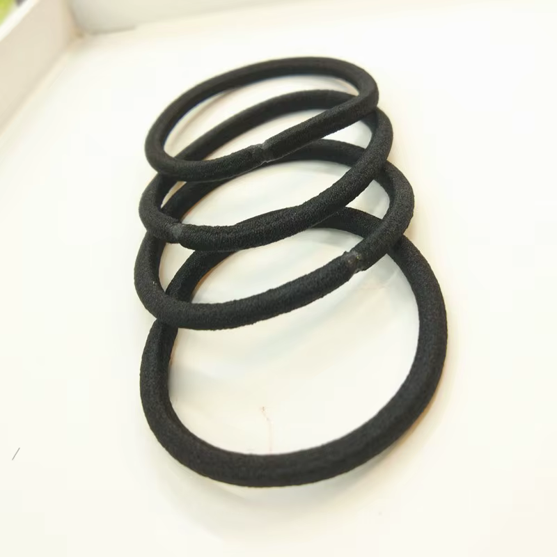 10/30/50pcs 4MM noir élastique pour queue de cheval bandes de cheveux élastiques chouchous pour femm