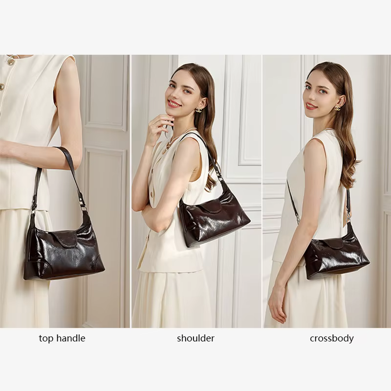Sac à main en cuir véritable souple pour femme, sac à bandoulière décontracté multifonctionnel pour 