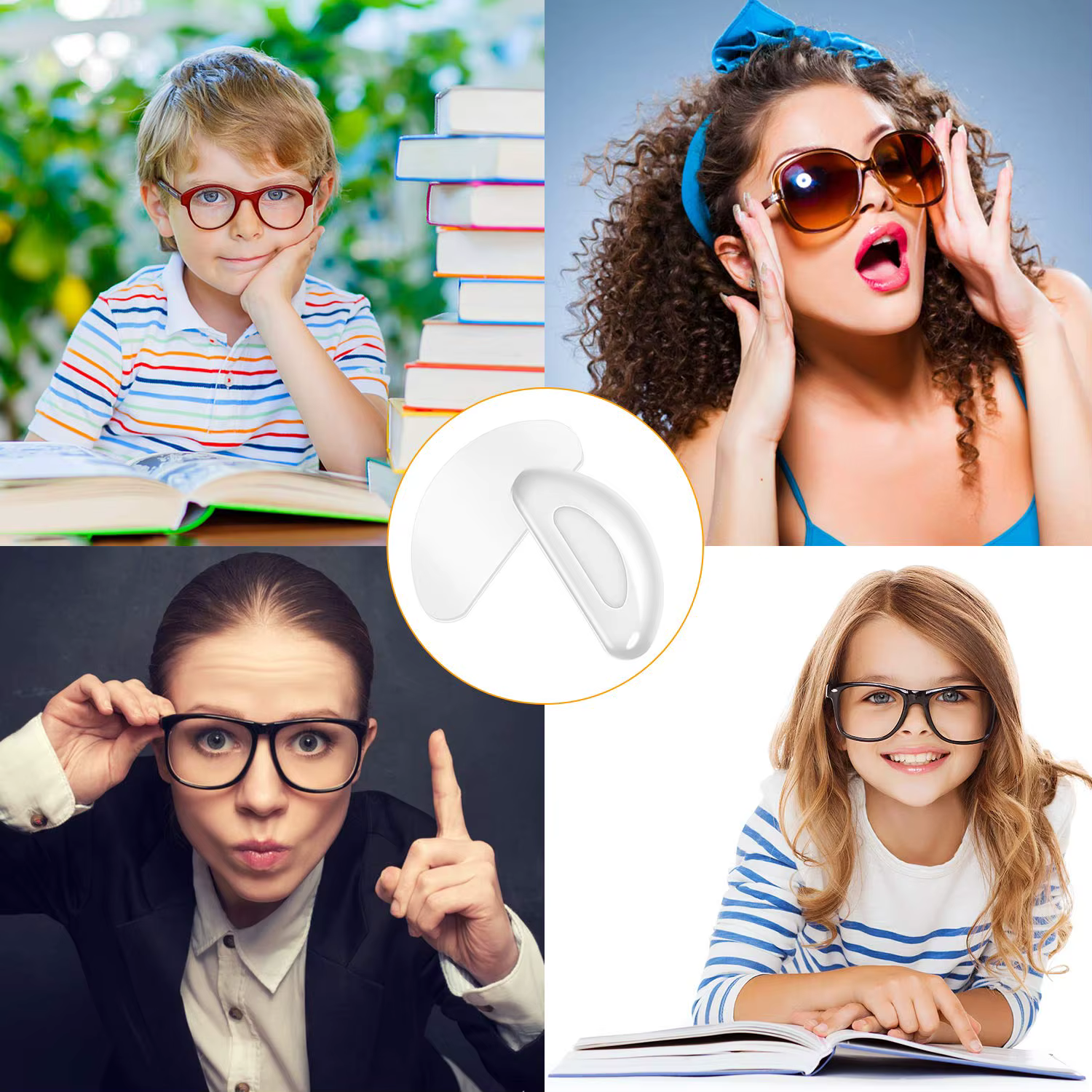 Plaquettes nasales antidérapantes en Silicone, 10/20 pièces, Support de nez pour lunettes légères, a