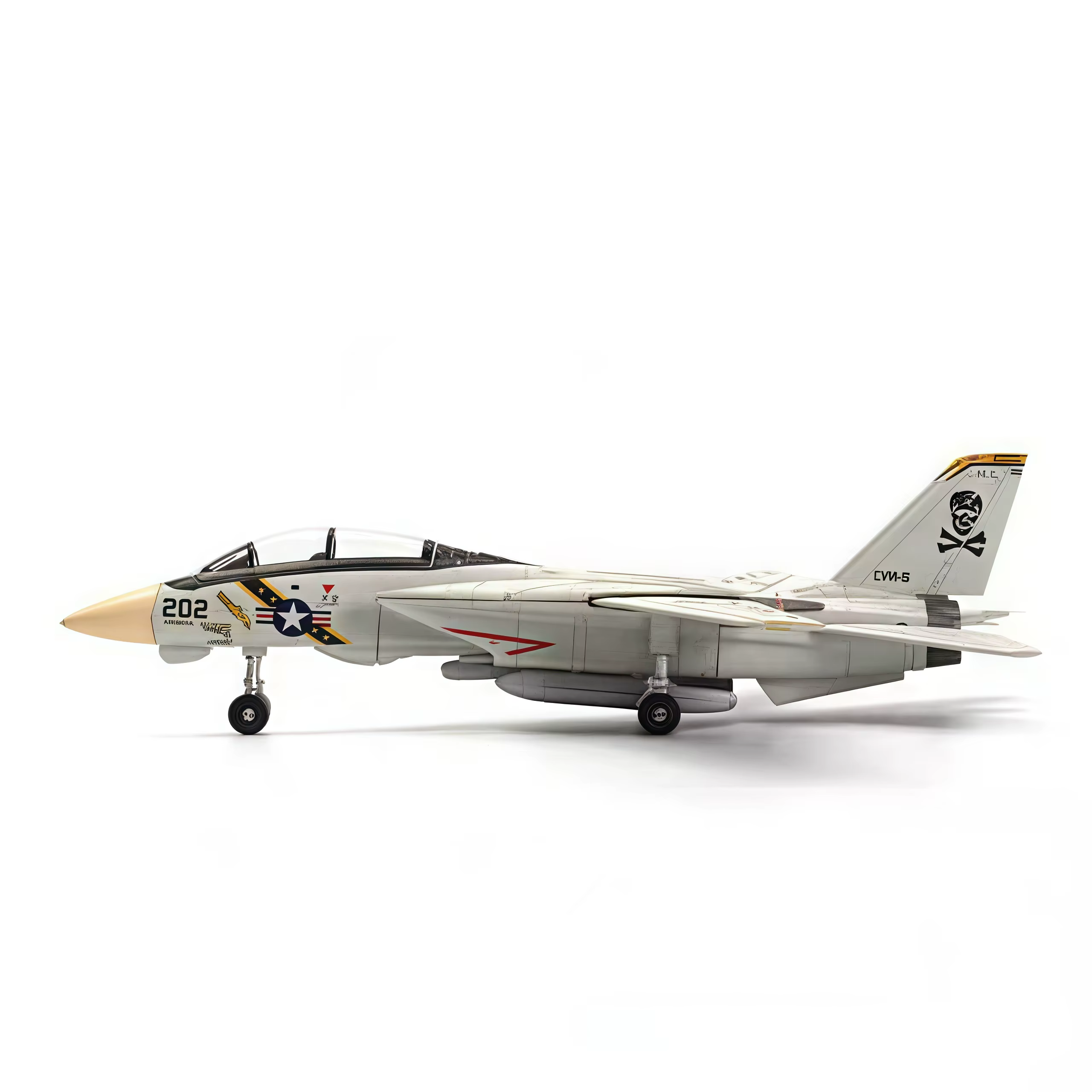F-14 Fighter, 1:72, modèle d'avion en plastique assemblé (y compris présentoir), présentoir et colle