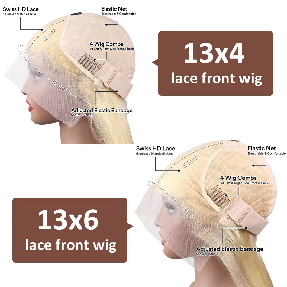 WiggKnitting-Perruque Lace Front Wig naturelle lisse, cheveux blonds, 13x6, 613 HD, 13 age