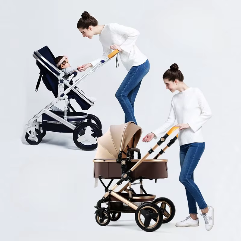 Poussette bébé nouveau-né 3 en 1 avec siège auto poussette bébé haute vue avec fonction assise et co