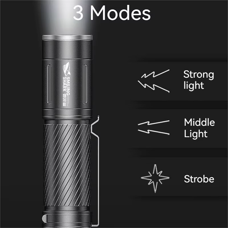 1 pièces souriant requin SD7115 lampe de poche Portable petite torche lumière Rechargeable étanche F