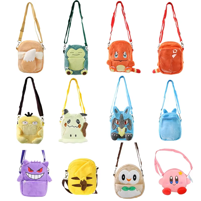 Gengar Mimikyu ronflex Rowlet Lucario Charmander sac à dos en peluche Pokemon Anime sac à bandoulièr