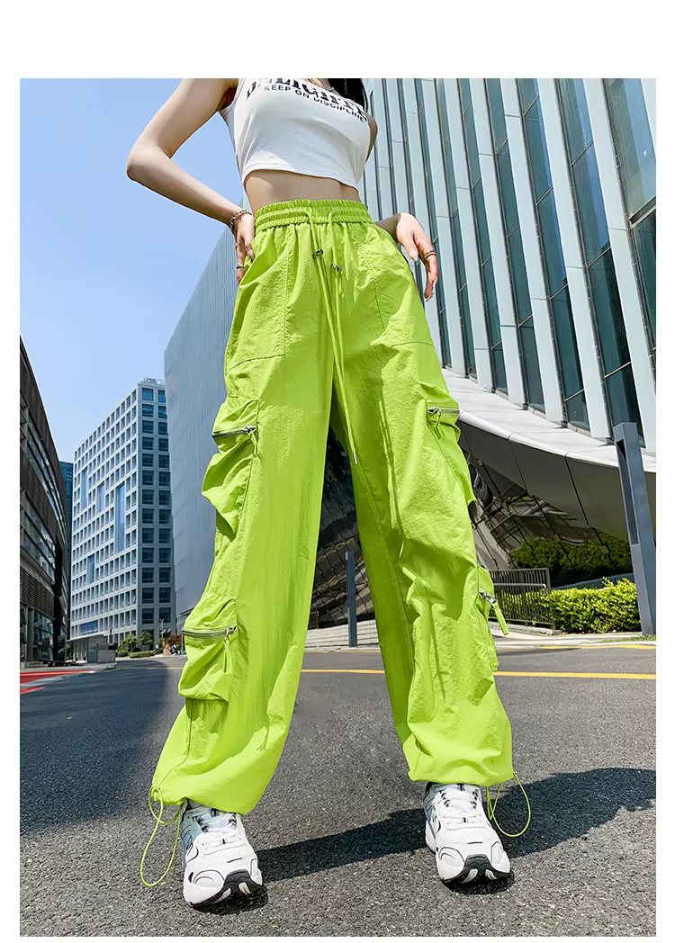 Salopette américaine à séchage rapide pour femmes, pantalon de survêtement d'été en soie glacée fine