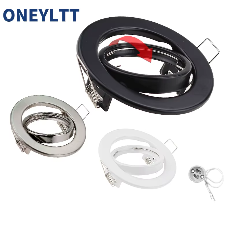 Blanc/noir LED projecteurs cadre réglable Downlight LED supports découpe 70mm pour MR16 GU10 porte-a