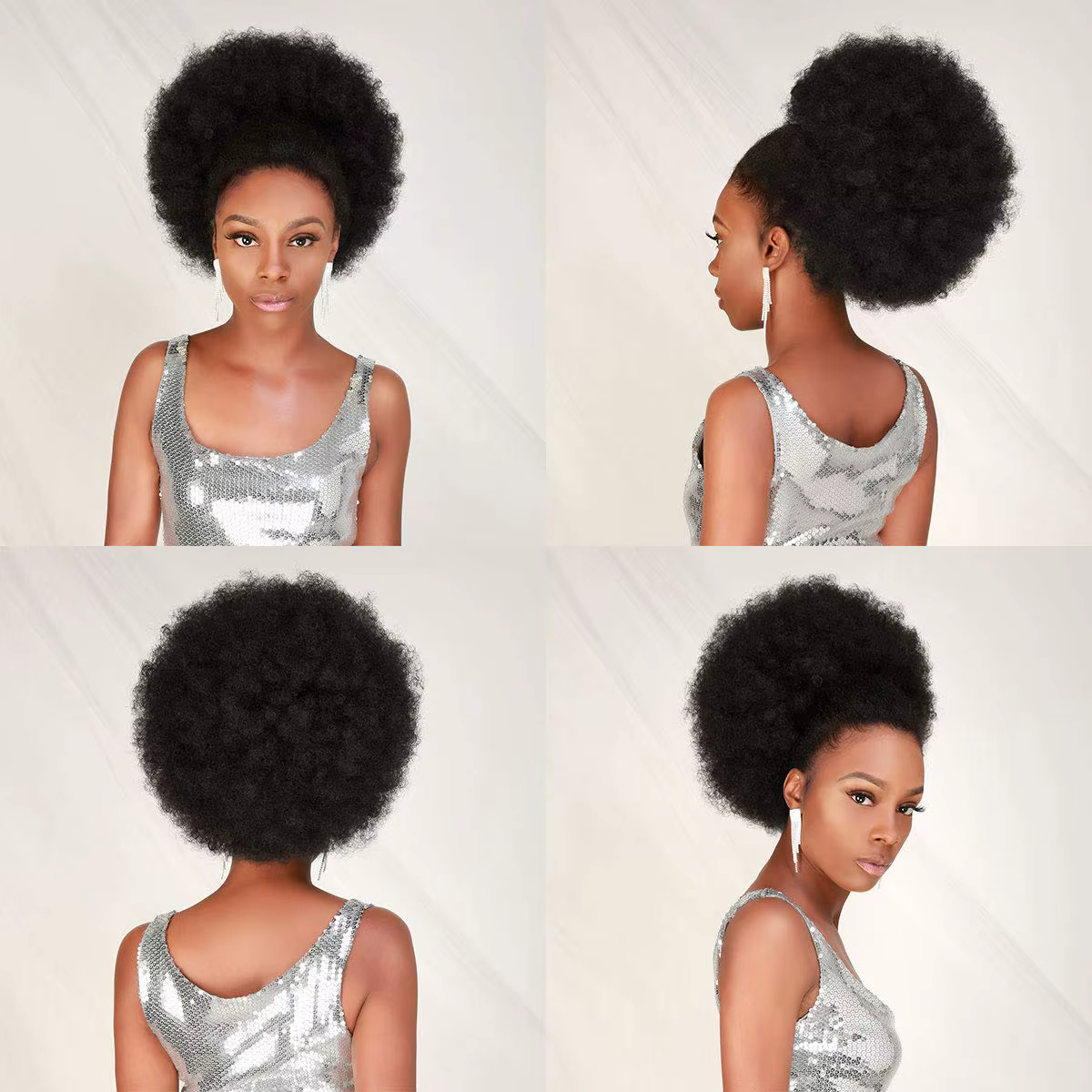Extensions synthétiques queue de cheval Afro avec cordon de serrage, 10 pouces, pour femmes noires, 