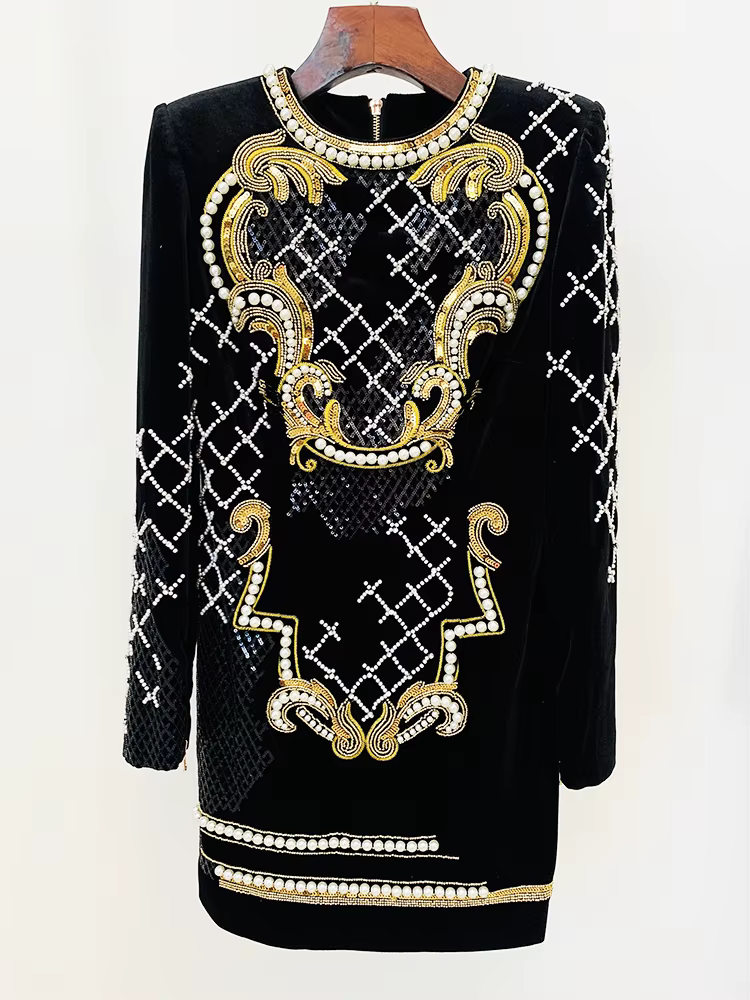 HIGH STREET Nouvelle collection Automne/Hiver 2026, robe de soirée en velours à paillettes et perles