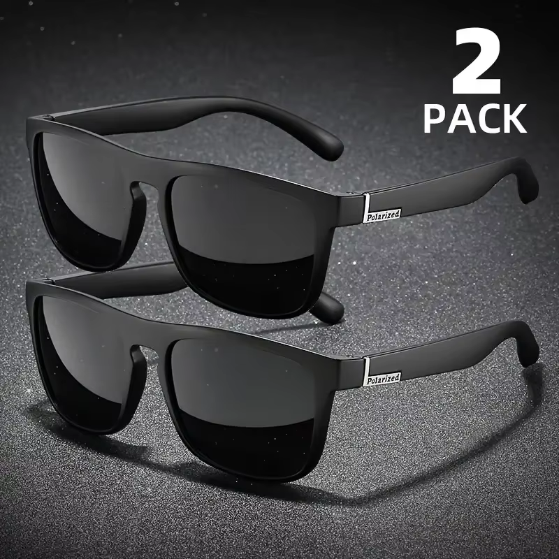 Lunettes de soleil carrées polarisées pour hommes et femmes, lunettes de soleil en plastique vintage