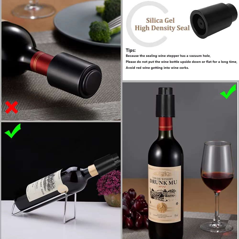 Bouchon de bouteille de vin sous vide, stockage scellé, bouchon de vin à mémoire de forme sous vide,