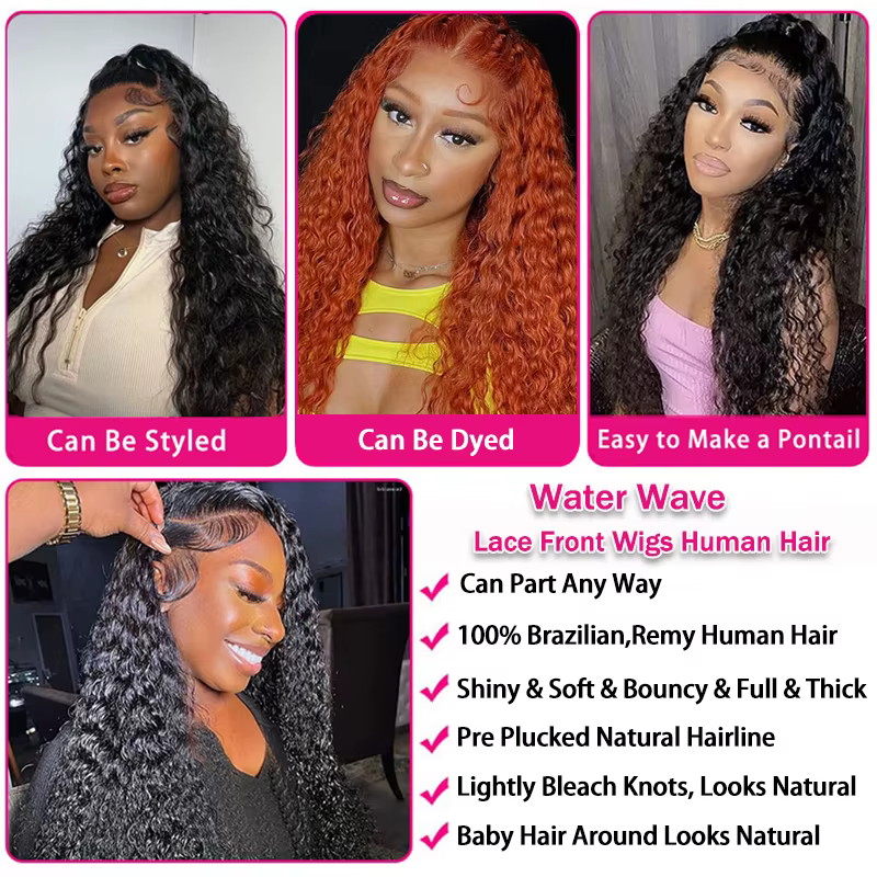 Perruque Lace Front Wig ondulée naturelle, cheveux bouclés, 13x6, pre-plucked, avec baby hair, pour 