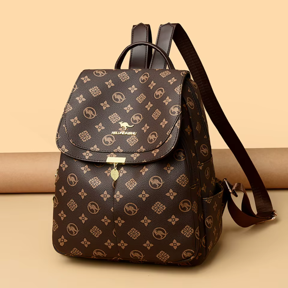 Sacs à Dos imprimés kangourou classiques Sac à Dos en Cuir Pu pour femmes Sac d'école à bandoulière